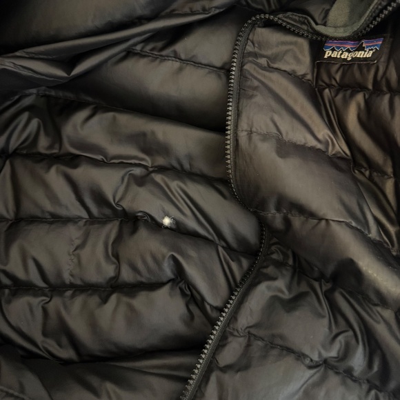 MINOR FLAWS PATAGONIA DOWN SWEATER HOODY STY84711 BLACK WOMENS XS - Picture 7 of 10